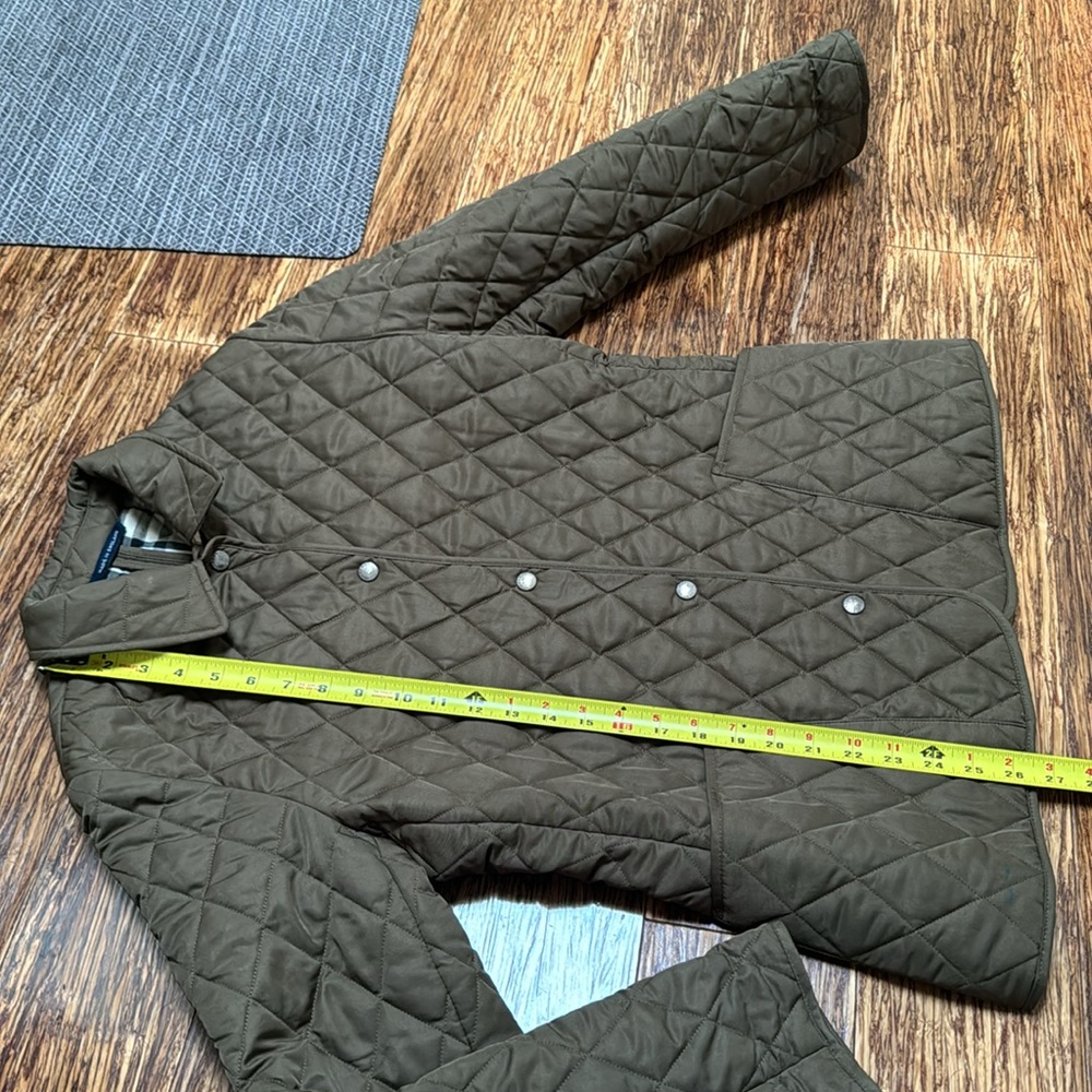 Burberry Olive Green/Brown? Quilted Jacket with House Check Lining - Picture 15 of 16